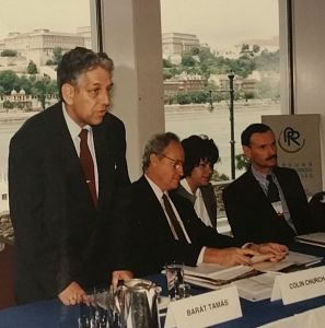 IPRA Sajtótájékoztató Budapest 1996 Colin Church és Tony Murdoch társaságában.