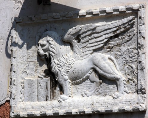The Lion of St Mark, a common emblem in Venice.